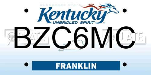 BZC6MC Kentucky License Plate