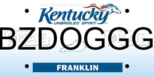 BZDOGGG Kentucky License Plate