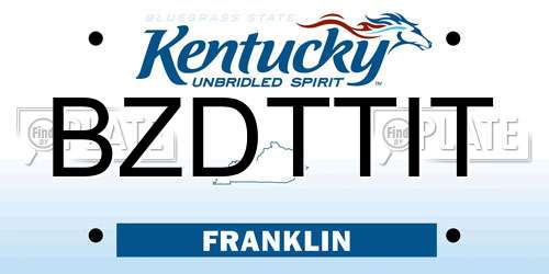 BZDTTIT Kentucky License Plate