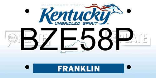 BZE58P Kentucky License Plate