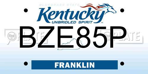 BZE85P Kentucky License Plate