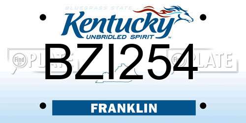 BZI254 Kentucky License Plate
