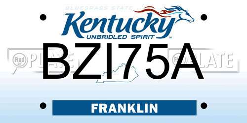 BZI75A Kentucky License Plate