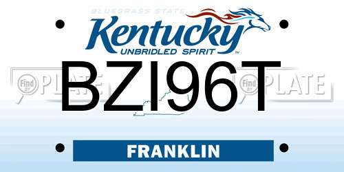 BZI96T Kentucky License Plate