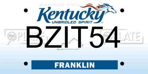 BZIT54 Kentucky License Plate