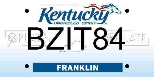 BZIT84 Kentucky License Plate
