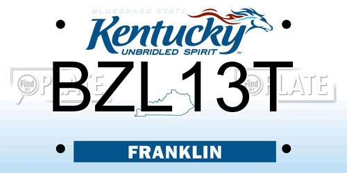 BZL13T Kentucky License Plate