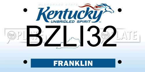 BZLI32 Kentucky License Plate