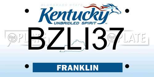 BZLI37 Kentucky License Plate