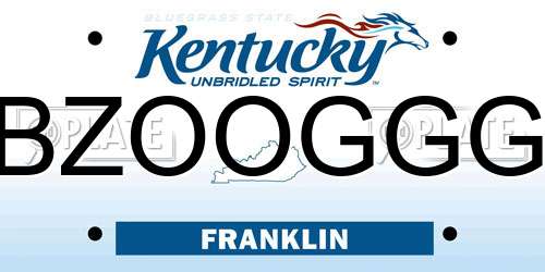 BZOOGGG Kentucky License Plate