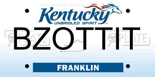 BZOTTIT Kentucky License Plate