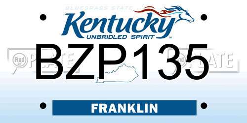 BZP135 Kentucky License Plate