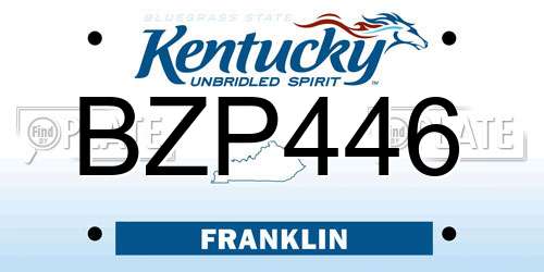 BZP446 Kentucky License Plate