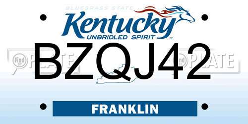 BZQJ42 Kentucky License Plate