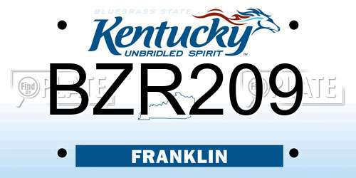 BZR209 Kentucky License Plate