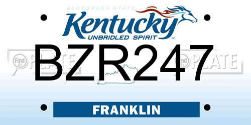 BZR247 Kentucky License Plate