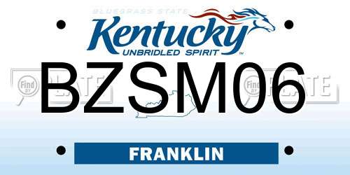 BZSM06 Kentucky License Plate
