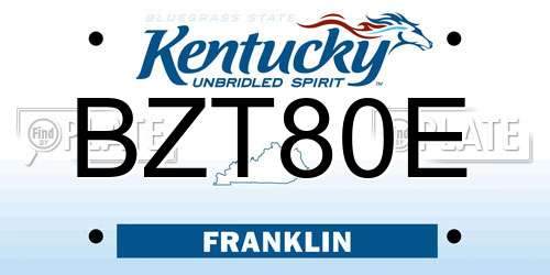 BZT80E Kentucky License Plate