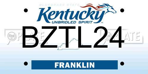 BZTL24 Kentucky License Plate