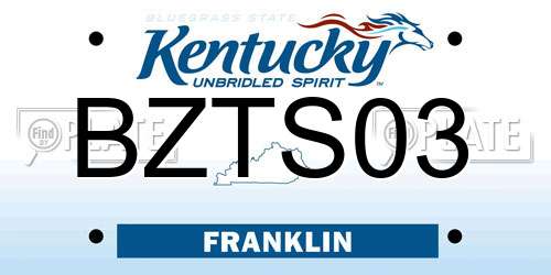 BZTS03 Kentucky License Plate