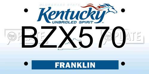 BZX570 Kentucky License Plate