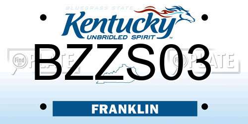 BZZS03 Kentucky License Plate