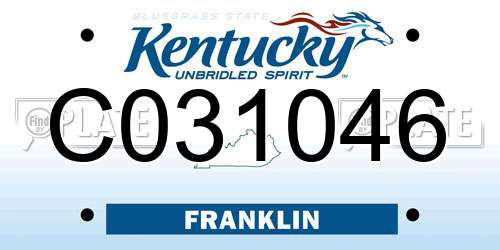 C031046 Kentucky License Plate