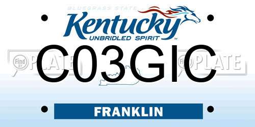 C03GIC Kentucky License Plate