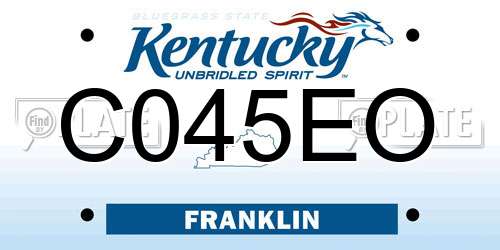 C045EO Kentucky License Plate