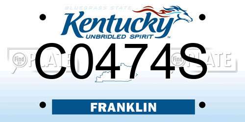 C0474S Kentucky License Plate