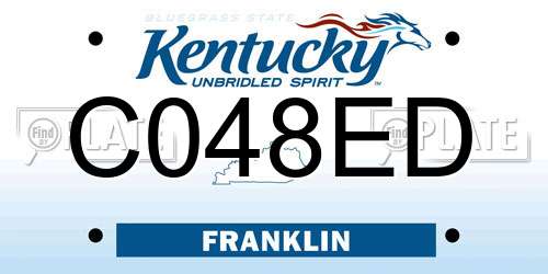 C048ED Kentucky License Plate