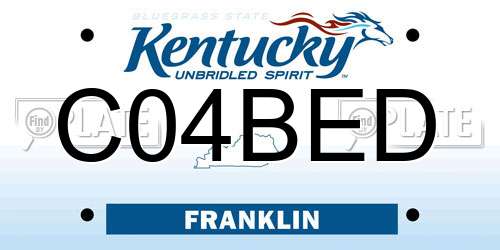 C04BED Kentucky License Plate