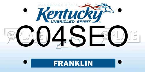 C04SEO Kentucky License Plate