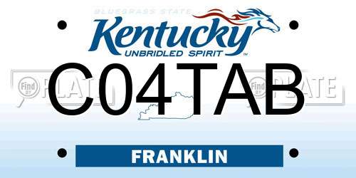 C04TAB Kentucky License Plate