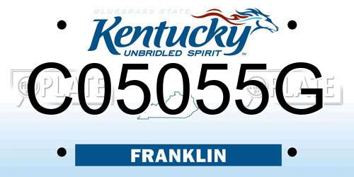 C05055G Kentucky License Plate