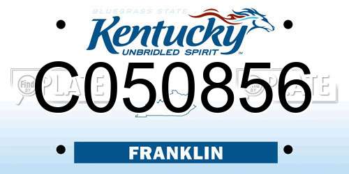 C050856 Kentucky License Plate