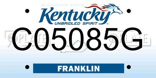 C05085G Kentucky License Plate
