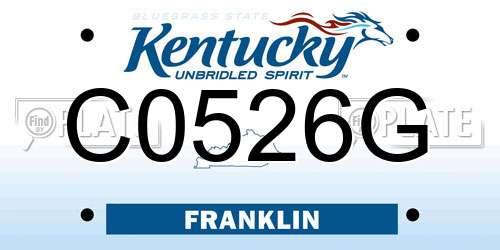 C0526G Kentucky License Plate