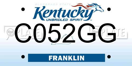 C052GG Kentucky License Plate