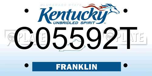 C05592T Kentucky License Plate