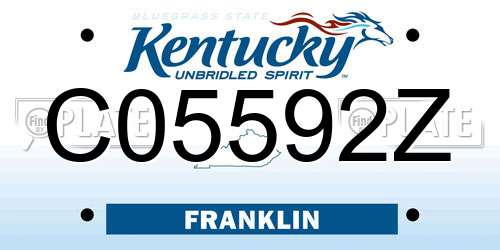 C05592Z Kentucky License Plate