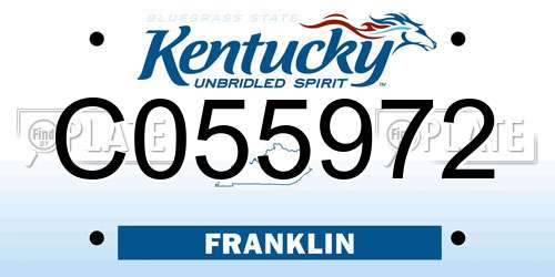 C055972 Kentucky License Plate