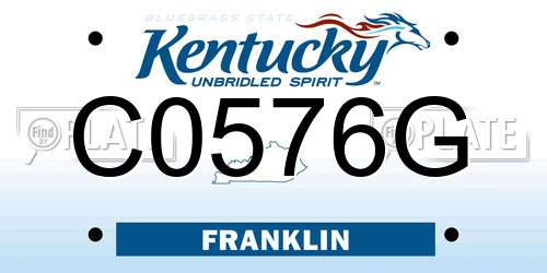 C0576G Kentucky License Plate