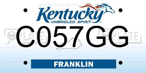 C057GG Kentucky License Plate
