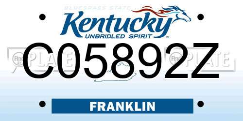 C05892Z Kentucky License Plate