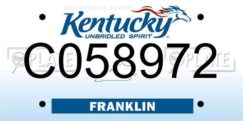 C058972 Kentucky License Plate