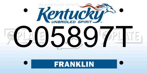 C05897T Kentucky License Plate