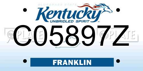C05897Z Kentucky License Plate