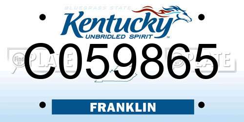C059865 Kentucky License Plate