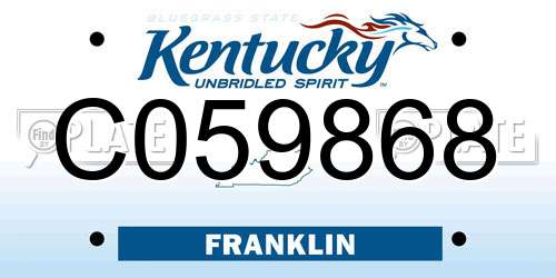C059868 Kentucky License Plate